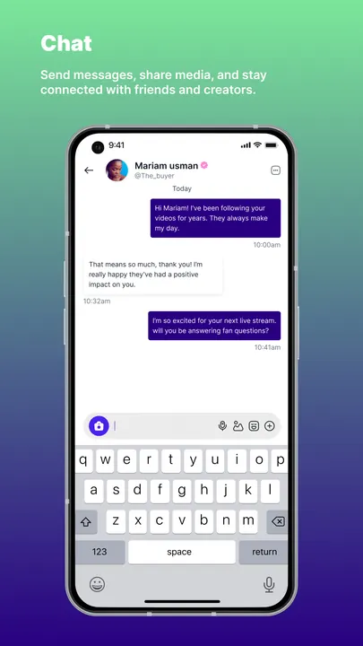 Direct messaging between creators and followers